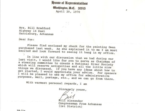 Letter From Arkansas Congressman Bill Alexander